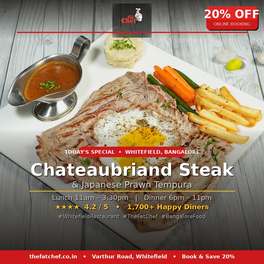 Our Blog |Today's Special — Chateaubriand Steak & Prawn Tempura